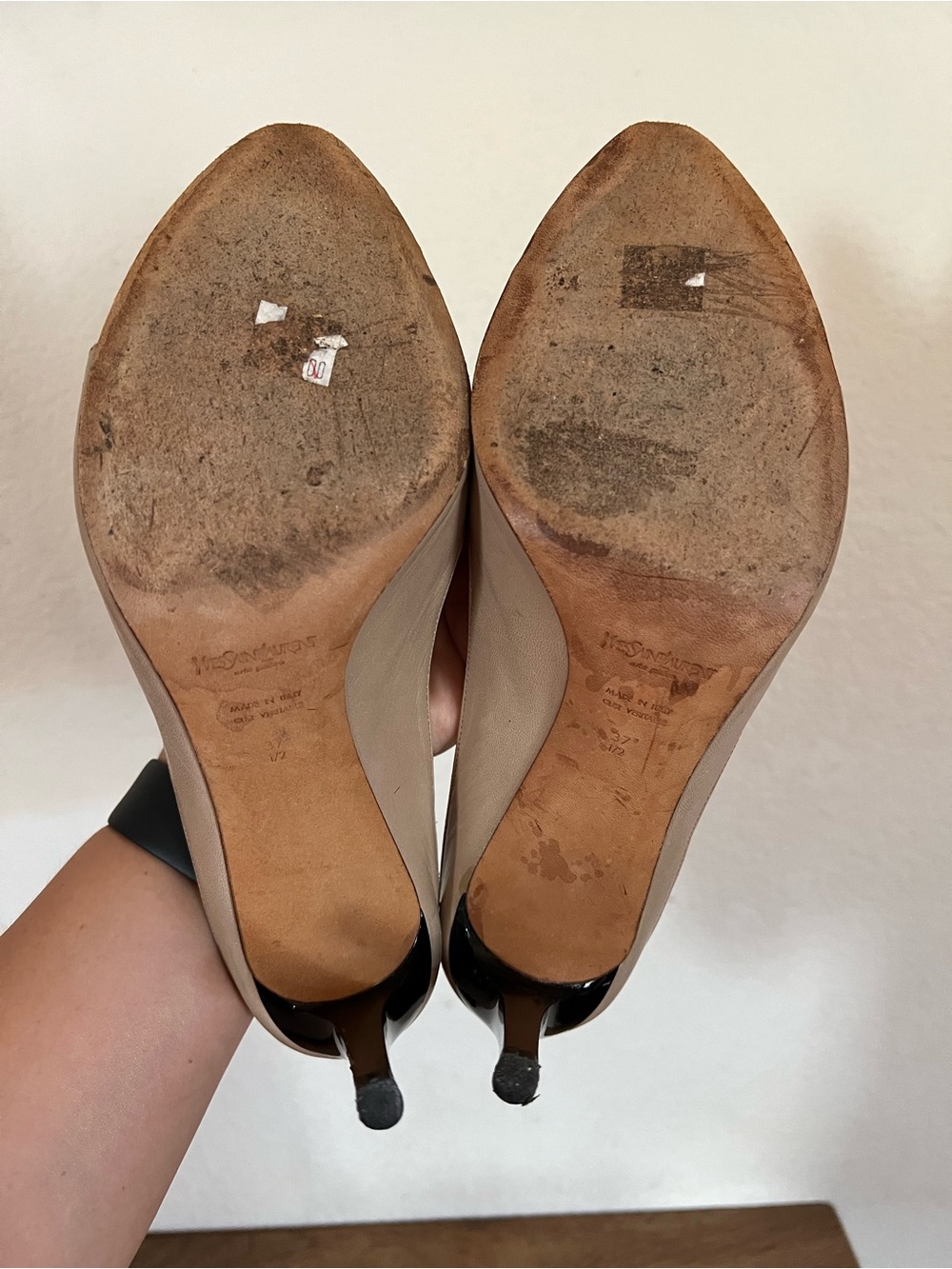 Rare Tom Ford for Saint Laurent Beige and Brown Dali Lips Mules Heels Size 37.5 - Picture 8 of 10